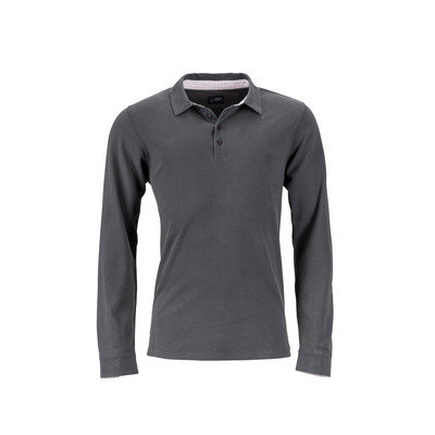 James & Nicholson Mens Polo Long-Sleeved