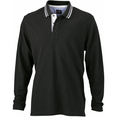 James & Nicholson Mens Polo Long-Sleeved