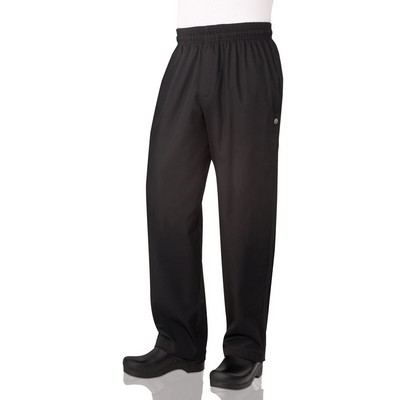 Essential Baggy Zip-Fly Chef Pants- Black 