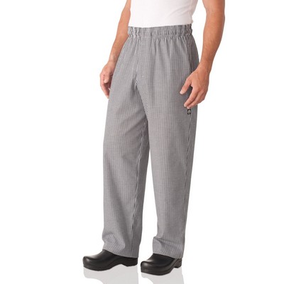 Essential Baggy Zip-Fly Chef Pants- Small Check 