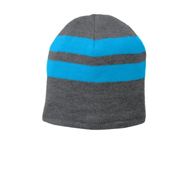 Port & Company Fleece-Lined Striped Beanie Cap.: OSFA