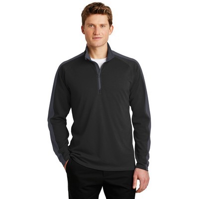 Sport-Tek Sport-Wick Textured Colorblock 14-Zip Pullover - 2XL