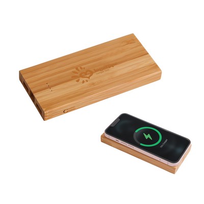 10000mAh Bamboo Wireless Power Bank